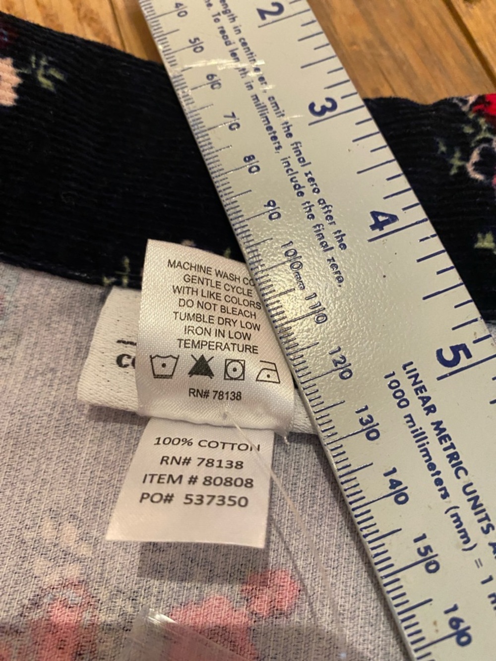 The Vermont Country Store Pin Corduroy Prairie Cottagecore Modest Floral Dress L - Picture 8 of 11